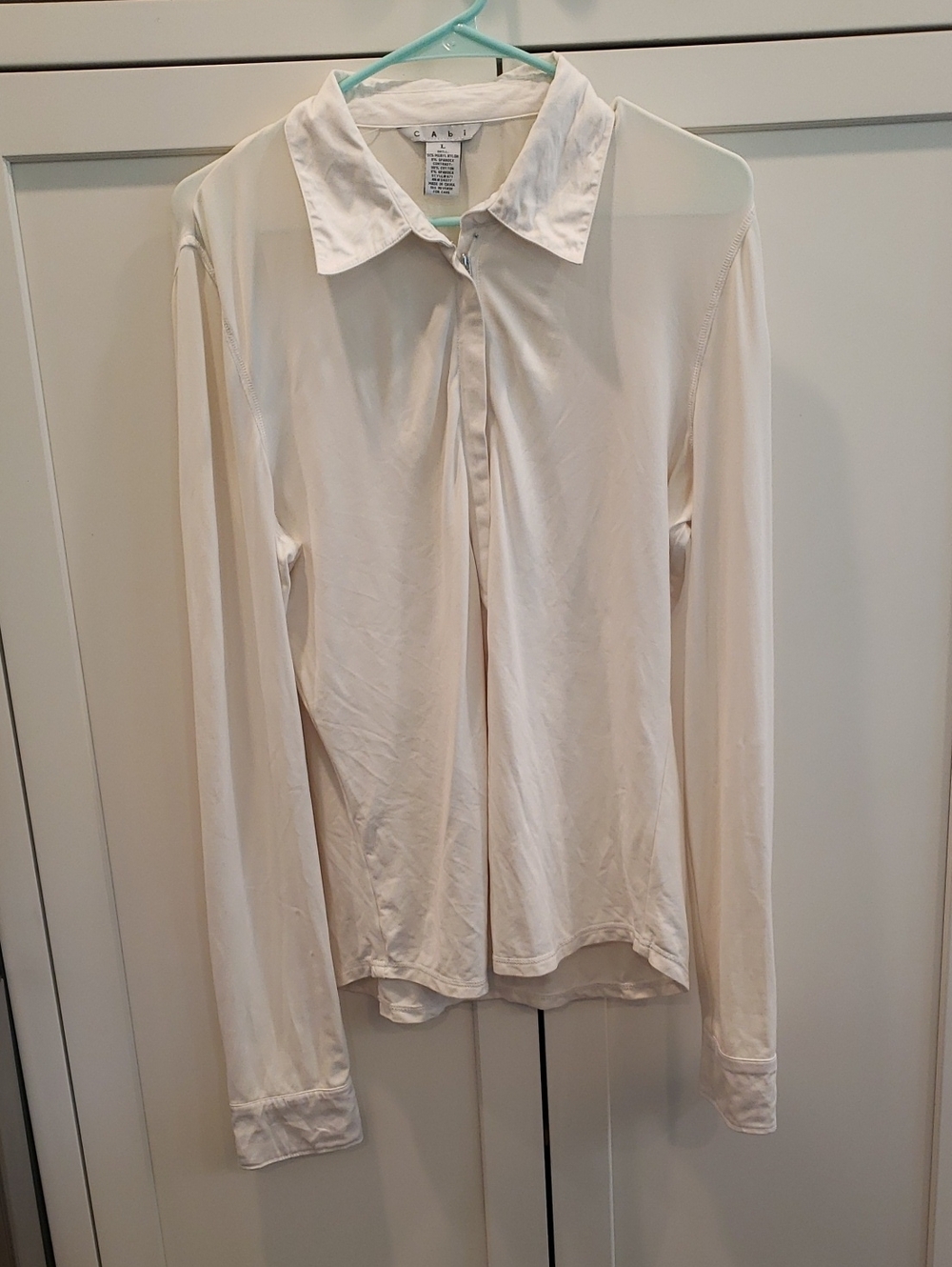 CAbi Cream Collared Zip-Up Shirt